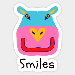 hippo smiles Sticker